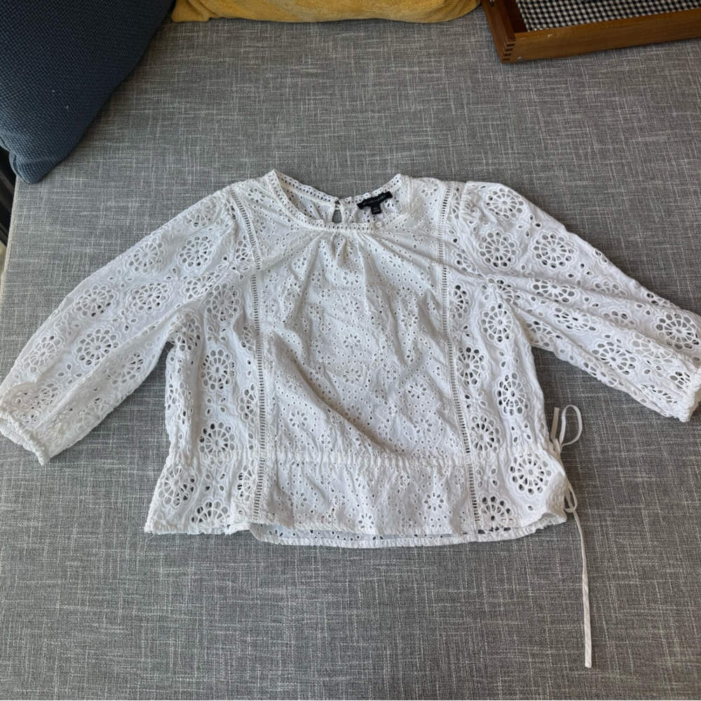 Banana Republic White Eyelet Lace Top